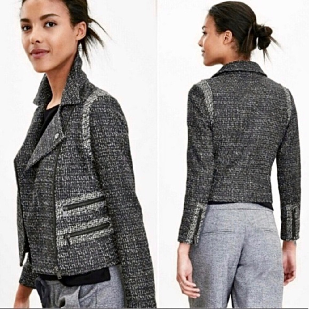 NWT Banana Republic Tweed Biker Blazer